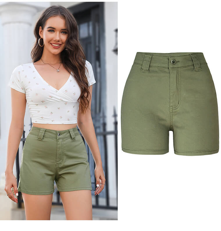 Offers Jeanswear Olive Denim Shorts