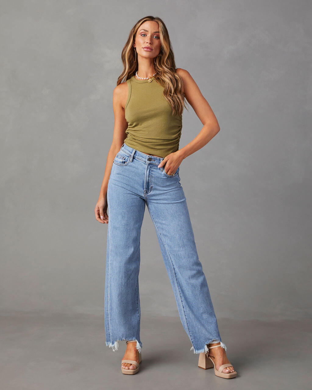 A Little Crush Raw Hem Jeans