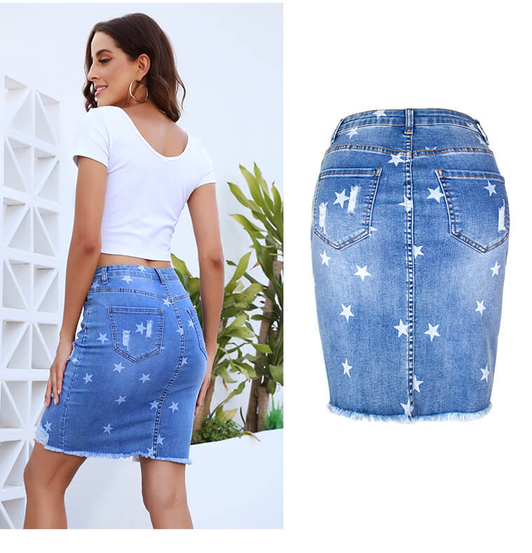 4th of July Denim Pencil Skirt