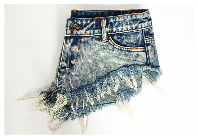 Cute Low Rise Denim Shorts Frayed Mini Denim Shorts DENIMUSE