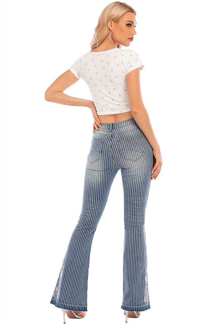 Striped Flare Jeans